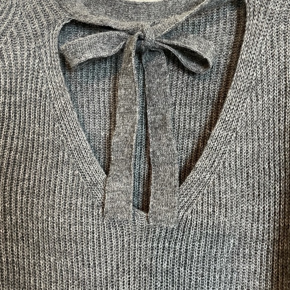 J Crew Open Back Heather Gray Ribbed Knit Soft Alpaca Wool Blend Tunic Sweater - Picture 4 of 14